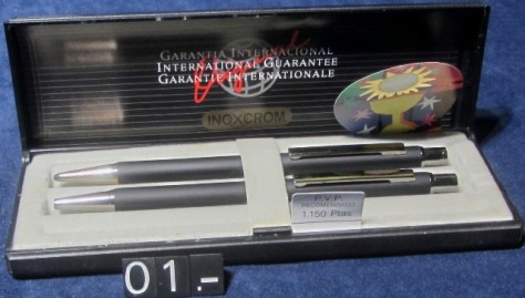 JUEGO BOLIGRAFO Y PORTAMINASNEGRO MATE INOXCROM
